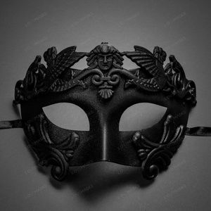 Roman Greek Emperor Masquerade Venetian Mask-Black